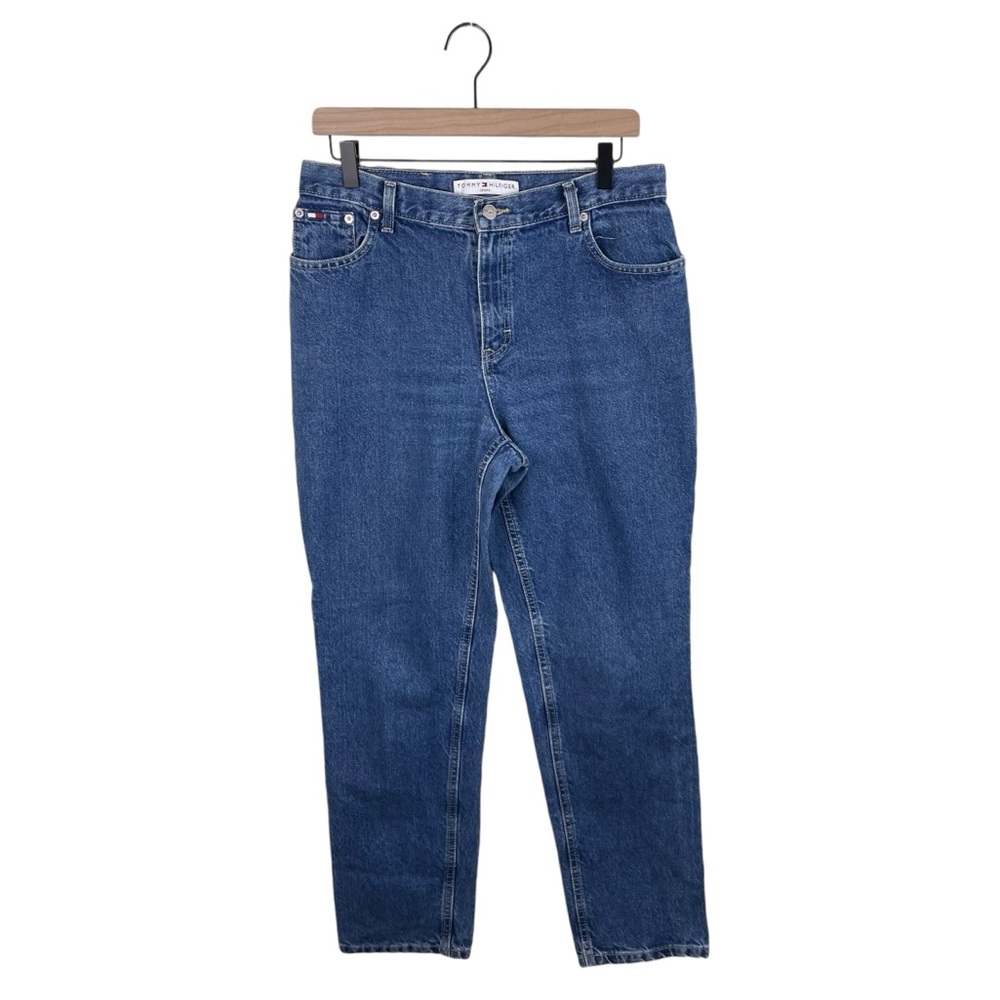 Vintage 2000s Y2K Women's Tommy Hilfiger Mom Jeans High Waist Dark Wash Size 10